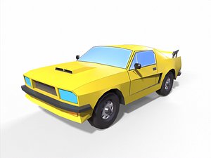 3D model Low poly stylized car 2