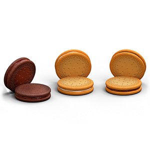 3D model 3 Sandwich cookies