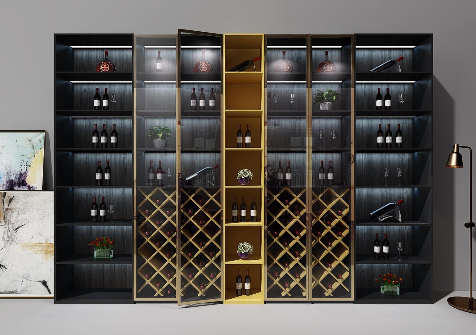 Wine wall cabinets storage cellar modular install contemporary systems select series small cellars racks houzz charlotte save door