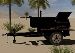 3d single axle trailer barbecue