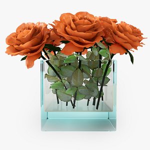 rose orange 3d model