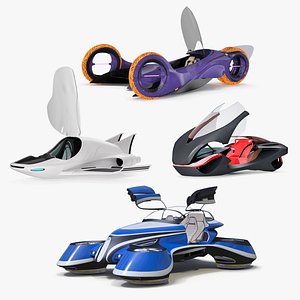 Futuristic Concept Cars Rigged Collection 2