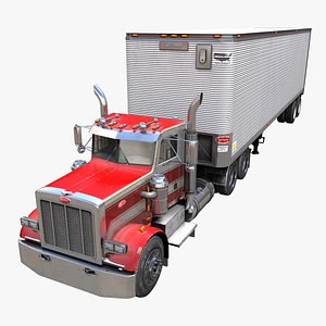 Peterbilt industrial dry trailer PBR 3D model