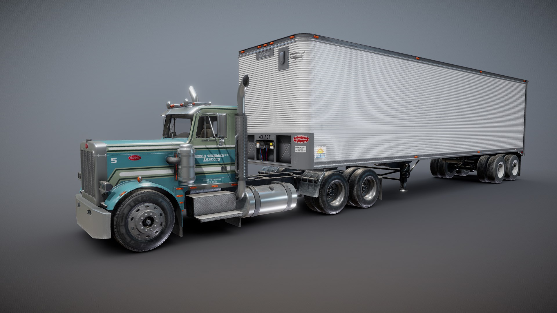 Peterbilt industrial dry trailer PBR 3D model - TurboSquid 1749183