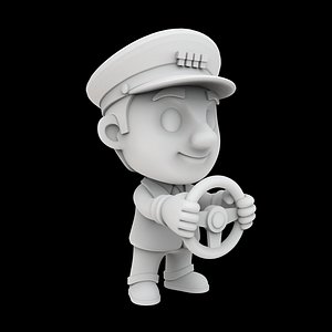 Taxi Driver Cartoon Character 3D Printable Model 3D model