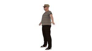 Realistic old man 3D model