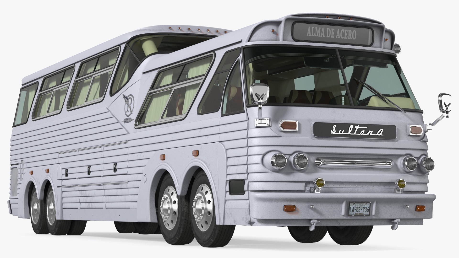 Sultana 1973 Bus Simple Interior 3D model preview