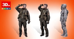 3D Cleaned 3D Body Scan Michael Howard Army Man Standing