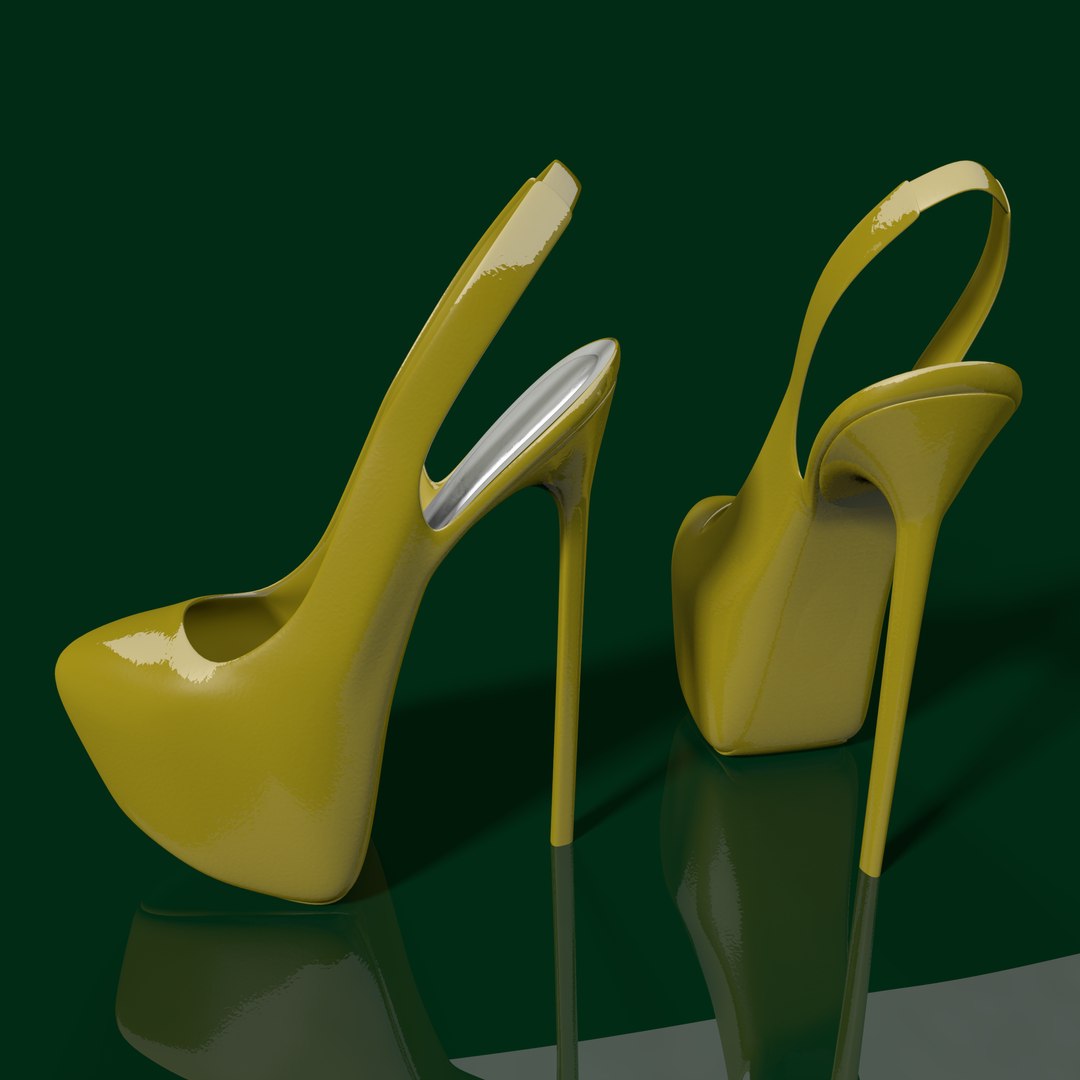 3d Heels Slingback Shoes Model
