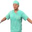 Male Surgeon Caucasian with Blood 2 3D Model
