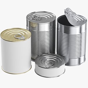 real food tin cans 3D