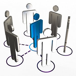 3D Network Connection Symbol