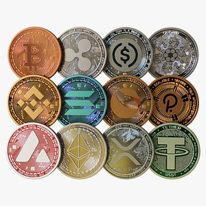 Set of 12 TOP Crypto Coins