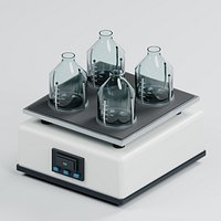 Laboratory Orbital Shaker with Clamped Flask Platform