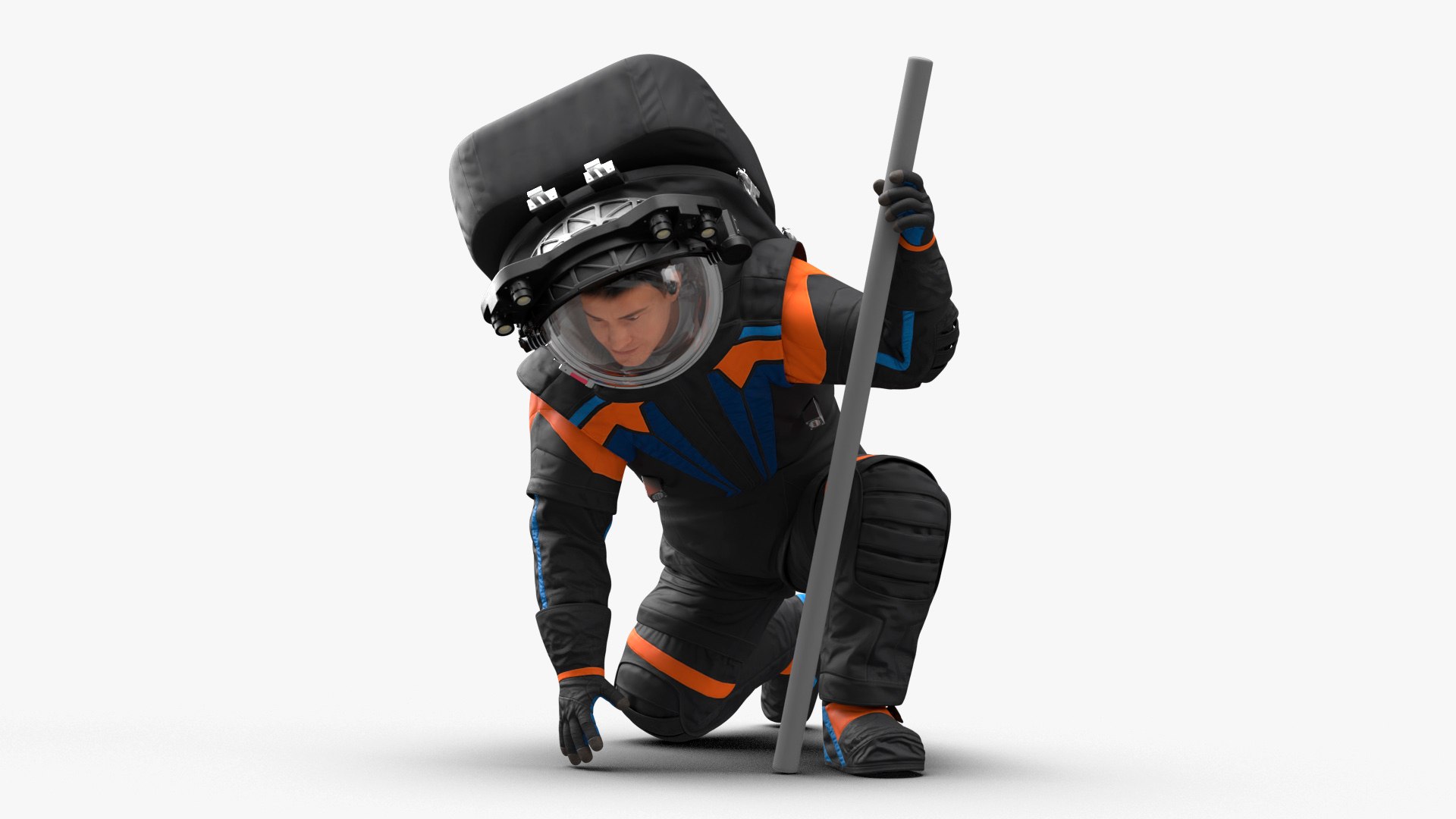 Next Gen Spacesuit on Astronaut Crawling Pose Fur(1) 3D model preview