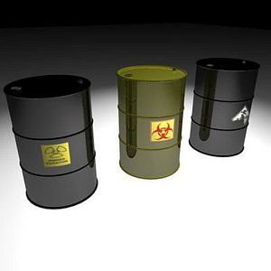 3d 55 gallon drum model