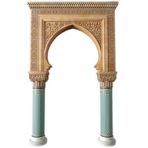 Arch in oriental style Oriental Door Portal Arched Doorway model