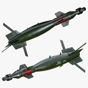 Rigged GBU-16 Paveway 2 Green Aircraft Laser Guided Bomb PBR model