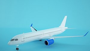 Blue AirPlane Low Polygon