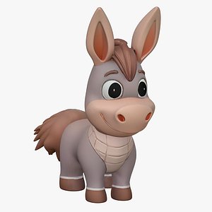 3D High-Quality Realistic Cute Cartoon Horse