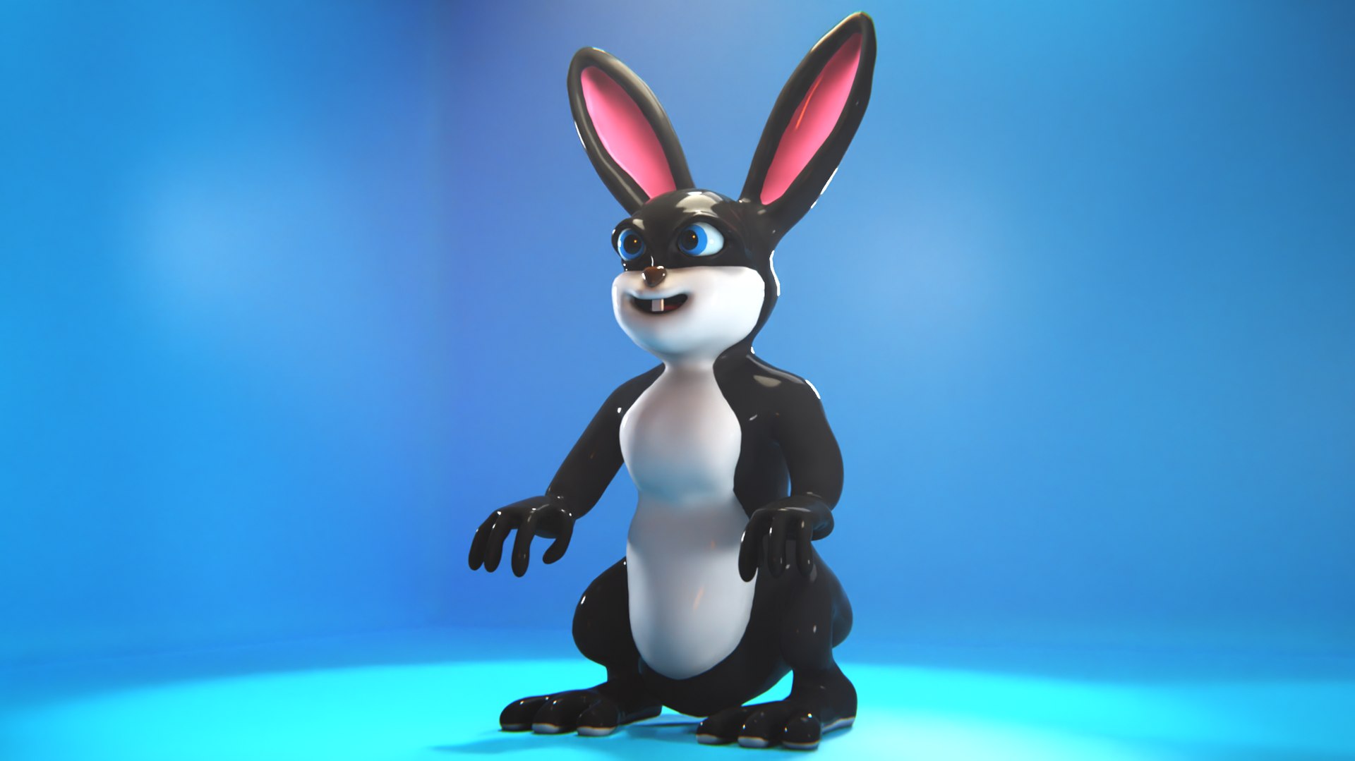 Black Rabbit 3D Cartoon Model - TurboSquid 2231859
