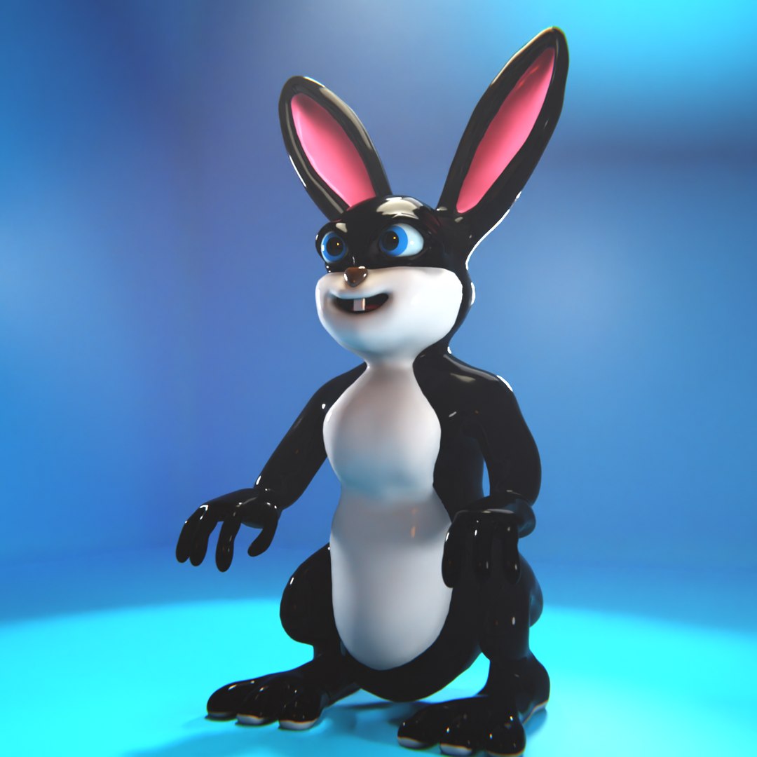 Black Rabbit 3D Cartoon Model - TurboSquid 2231859