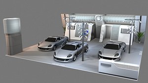 12x12 volvo car stand booth 3D model