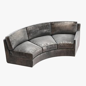 curved sofa cusom assymetric 3d obj