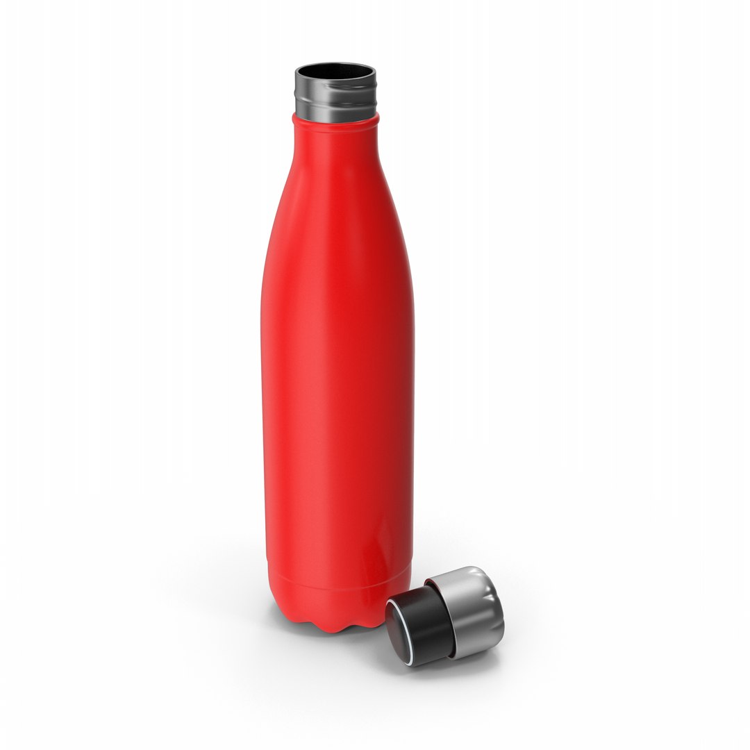 Red Water Bottle Opened Model - TurboSquid 2184859