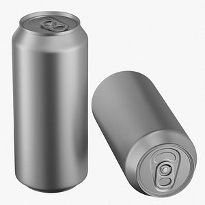 Realistic Aluminum Beverage Energy Can 440ml Mockup model