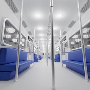 Cartoon Sci-Fi Subway Interior 3D model