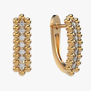 3D Diamond earrings Coloured Classic E37 3D print model model