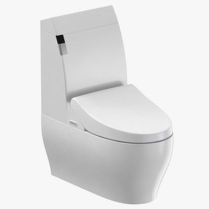 modern toilet closed 3D model