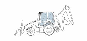backhoe loader 3D