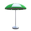 Realistic Beach Umbrella 3D Model Green White Low Poly PBR Game Ready