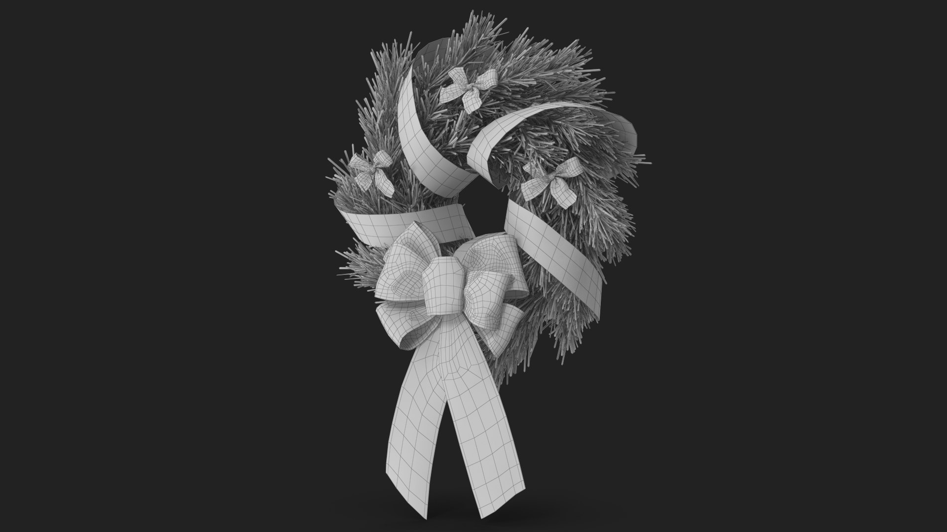 Christmas Wreath with Bows and Ribbon 4 3D model https://p.turbosquid.com/ts-thumb/8F/4dZaPC/8H/wireframe_02/jpg/1633181298/1920x1080/fit_q87/5b6723f7cad56983a49b7eb49459e94ea5a7739c/wireframe_02.jpg