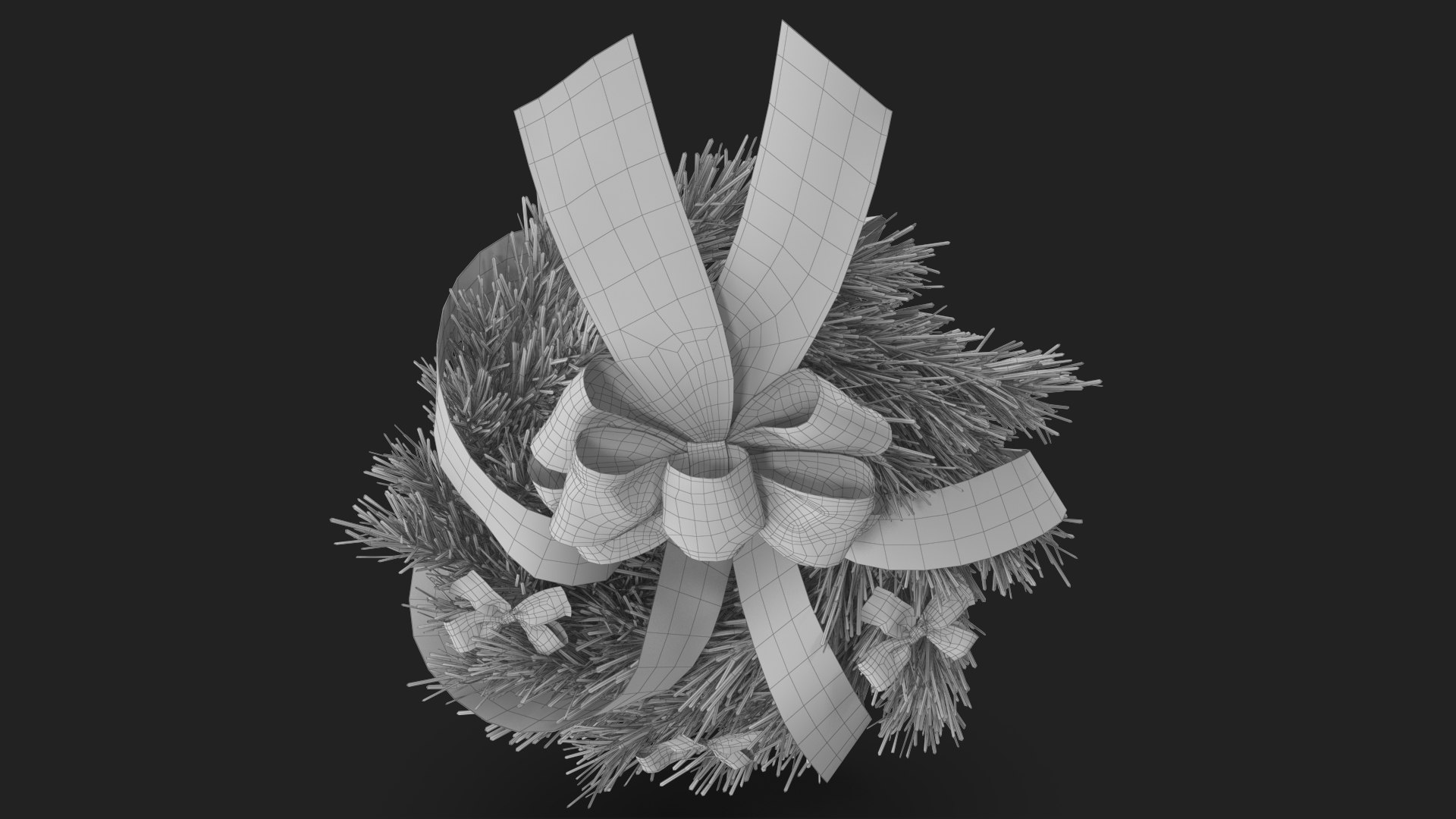 Christmas Wreath with Bows and Ribbon 4 3D model https://p.turbosquid.com/ts-thumb/8F/4dZaPC/Yw/wireframe_12/jpg/1633181338/1920x1080/fit_q87/404b040a53b52942d7b7912e5e2848a4511d22bb/wireframe_12.jpg