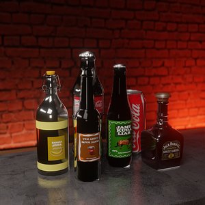 3D beer bottle model