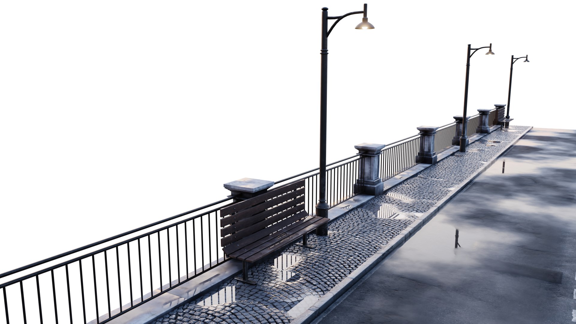 3D Metal Railing Model - TurboSquid 1646710