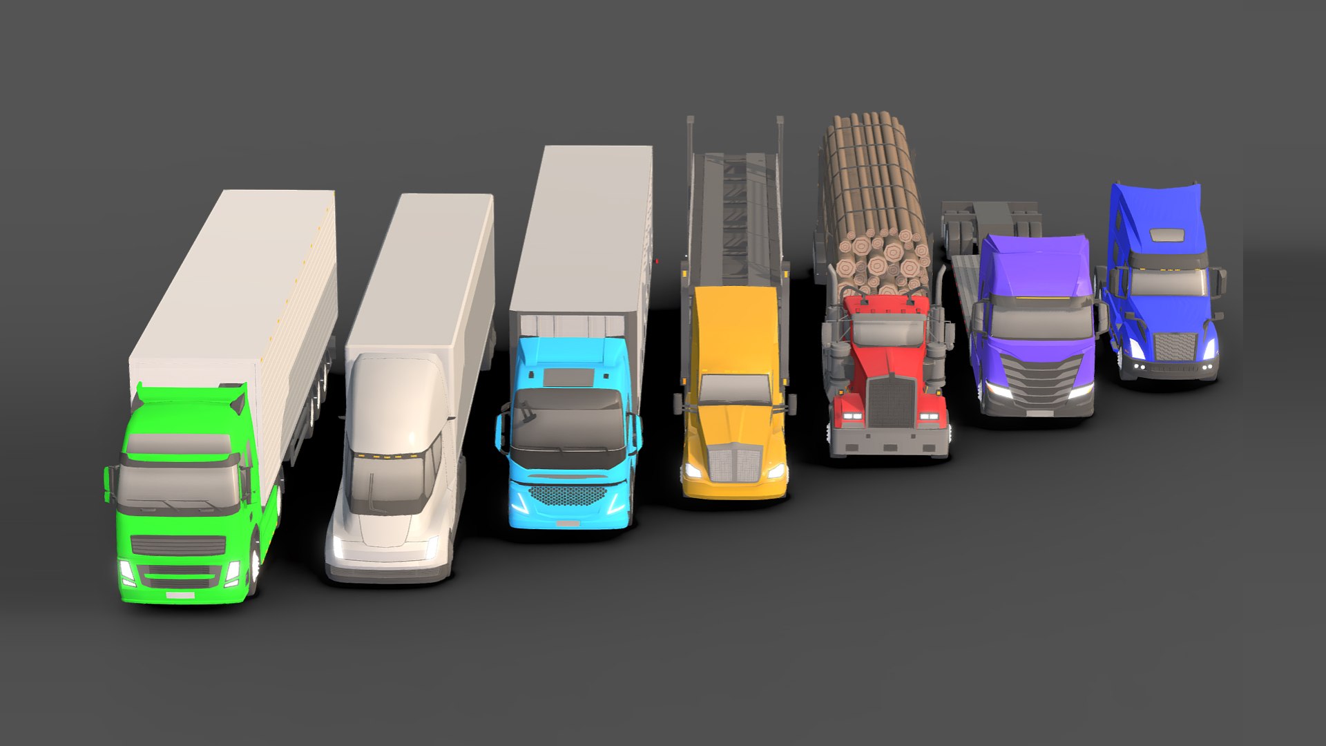 Low-poly Truck Pack 3D model https://p.turbosquid.com/ts-thumb/8F/EgtkdL/S9/4/jpg/1702437440/1920x1080/fit_q87/1ccf3577bc9dcc681528e75d5c987f370b0ff7f2/4.jpg