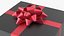 Gift Box with a Bow Black v3 3D