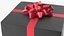 Gift Box with a Bow Black v3 3D