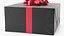 Gift Box with a Bow Black v3 3D