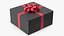 Gift Box with a Bow Black v3 3D