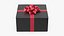 Gift Box with a Bow Black v3 3D