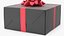 Gift Box with a Bow Black v3 3D