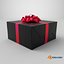 Gift Box with a Bow Black v3 3D