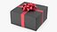 Gift Box with a Bow Black v3 3D