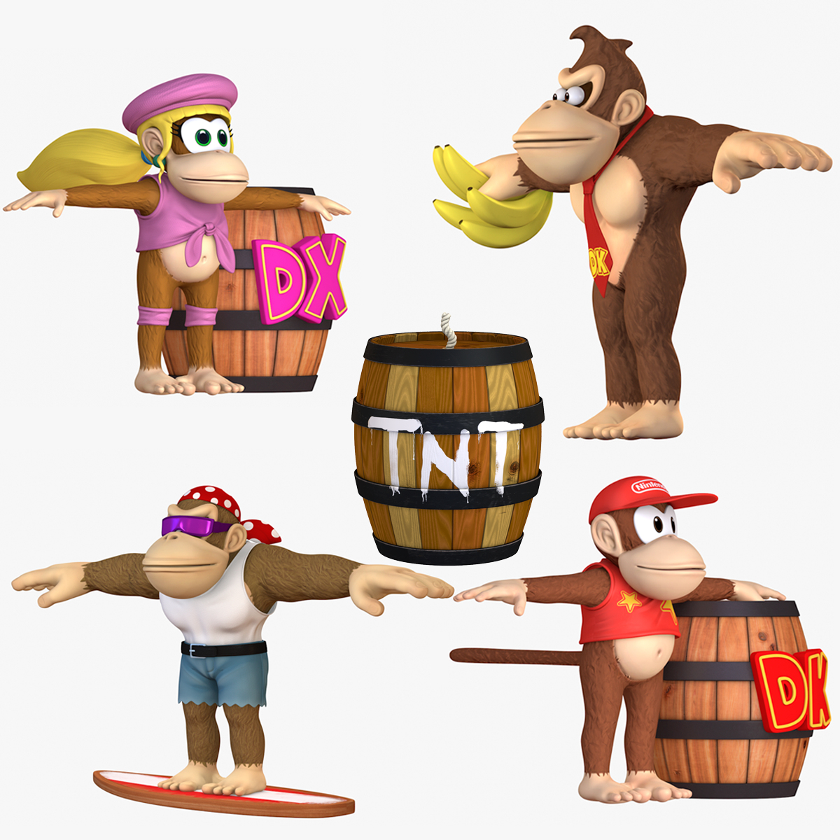 3D Donkey Kong Characters Collection - TurboSquid 1767540