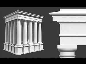 Roman Tuscan column entablement pedestal High/Low